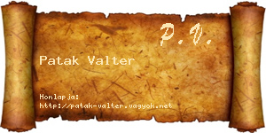 Patak Valter névjegykártya